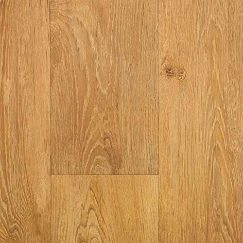 247Floors Forli Wood Plank Effect Vinyl Flooring 2.3mm Realistic Foam Backed Slip Resistant Lino (5m x 3m / 16ft 4 x 9ft 10, Light Beige Planks)