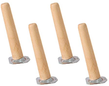 4 Pieds Pour Meubles En Bois Inclinaison Pattes De Remplacement de Table Basse Forme Ronde Jambes Pour Canapé Meuble Tv Table à Manger,Avec Plaque de Montage et Vis(25cm)