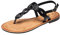 JOMIX Sandales Femme Sandales Plates Femme avec Tressées en Cuir, Boucle Réglable, Semelle Antidérapante, Idéales Pour L'Été Voyage Piscine Plage, B Noir, 39 EU