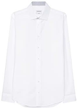 Seidensticker Herren Business-Hemd - Extra Slim Fit - Bügelfrei - Kent-Kragen - Langarm - Patch - 100% Baumwolle, Weiß, 40 EU