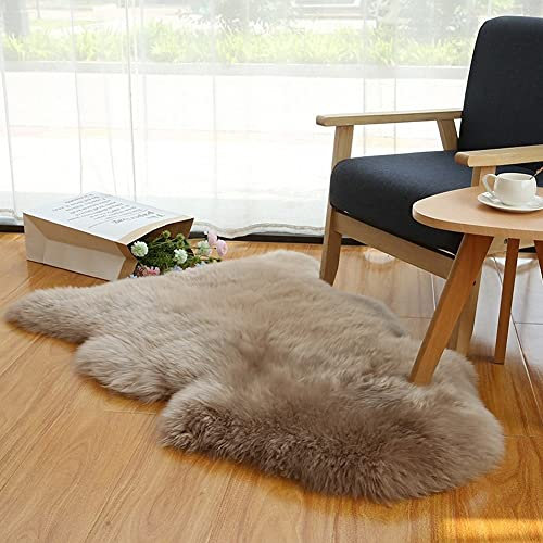 Altlue Lammfell Teppich Echtes Lammfell Fellteppich Stuhlauflage Fell Teppiche Dekofell Echtfell Sitzfell Stuhl Felle Für Stühle Sofa (70X100cm)