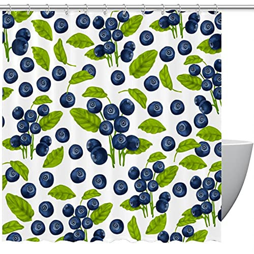 Blueberry Rideau de douche à motif sans couture - Imperméable et coloré - Taille standard 183 x 183 cm