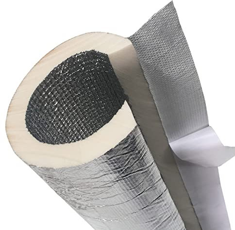 WFENG 1 m Lange Selbstklebende Rohrisolierung, für Rohre mit 27-250 mm Durchmesser, Rohrdämmung zum Schutz von Rohren und zur Wärmeerhaltung/Thickness 20mm / ID 65mm