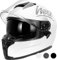 Westt Casco integrale moto con doppia visiera parasole uomo donna touring racing scooter chop motocicletta ciclomotore, ECE DOT certificato