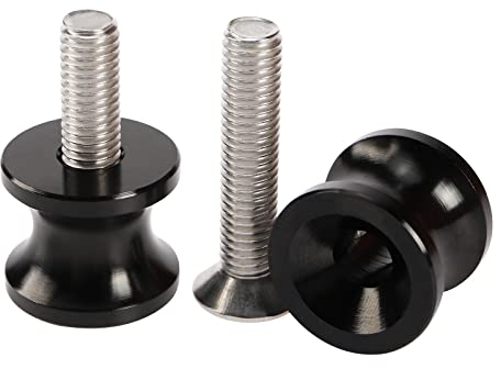 Create idea 2 Stück Schwingenarm-Ständer Spulen Schwingen Arm Spulen CNC Schieber Spulen Aluminium Motorrad Motorrad Spulen Adapter Stand Mount Schraube
