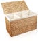 Lycce Wäschekorb 3 Fächer 150 l Wäschesortierer Wasserhyazinthe natur 80 x 40 x 50 cm