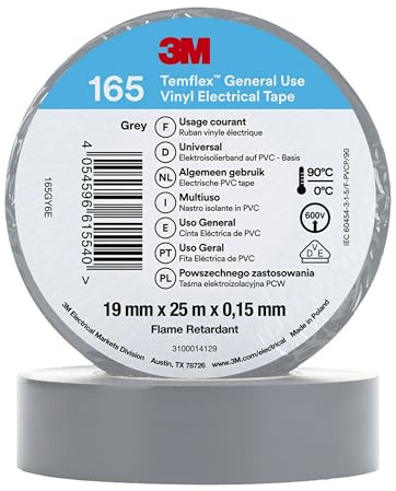 3M Temflex™ 165 165GY6E Isolierband Temflex™ 165 Grau (L x B) 25m x 19mm 1St.