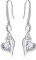 Geburtsstein Unendlich Ohrringe für Damen- Qings 925 Sterling Silber AprilMoissanit Unendlichkeit Herz Zirkonia Baumeln Tropfen Edelstein Ohrstecker Weihnachten Geburtstag Infinity Schmuck