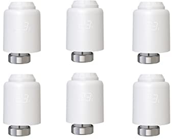 6 Stück Zigbee Smartes Heizkörperthermostat Elektronisch, Smart Programmierbares Heizkörperthermostatventil, Thermostat heizung Digital, Heizkosten sparen, Kompatibel für Google-Home und AIexa