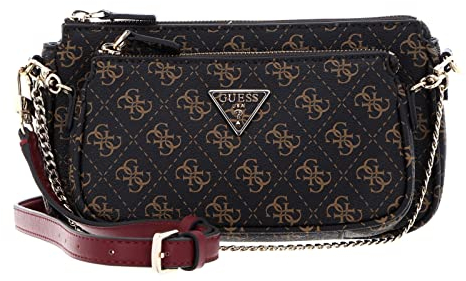 GUESS Women Noelle Dbl Pouch Crossbody Bag, Braun
