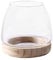 LIBOOI Glass Vases for Flowers, Clear Flower Vase Glass Fish Bowl Vase with Wooden Base, Goldfish Bowl Bud Vase Glass Terrarium Hydroponic Flower Ornaments