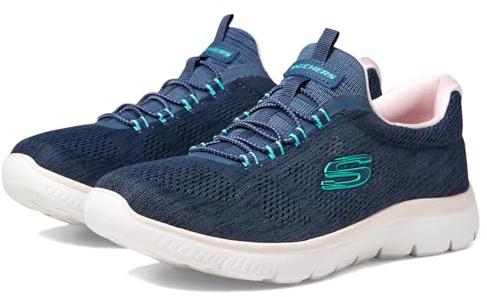Skechers Sommets Basket Femme, Bleu Marine, 40 EU Large
