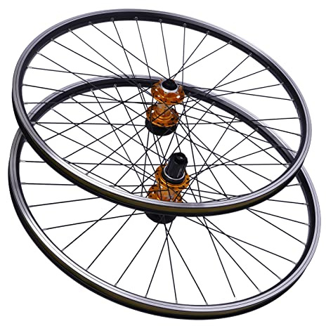 Mountainbike balanscykel set 27,5 tum cykelfälg, aluminiumlegering fälgar skivbroms MTB balhjulsats, dubbla sexhål skivbromsar, avtagbar design (röd)