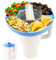 PEUTIER Snack Tray for Stanley H2.0 30oz Tumbler, Reusable Snack Bowl Storage Top Ring Candy Nuts Platter Containers with 4 Compartments for Food Topper Cup Holder for Stanley Cup Accessories (Blue)