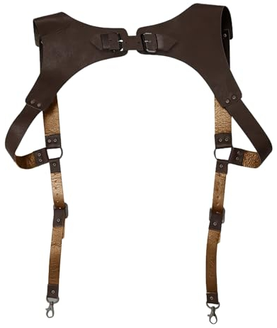 haiaxx PU-Leder-Hosenträger für Herren, Vintage-Männergeschirr, Punk-Kleidungsgurt, Brust- und Schultergürtel, Zubehör