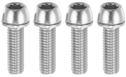 A ABSOPRO Vis Conique pour Potence De Vélo M6X20mm, Couleur Argent (Lot De 4)