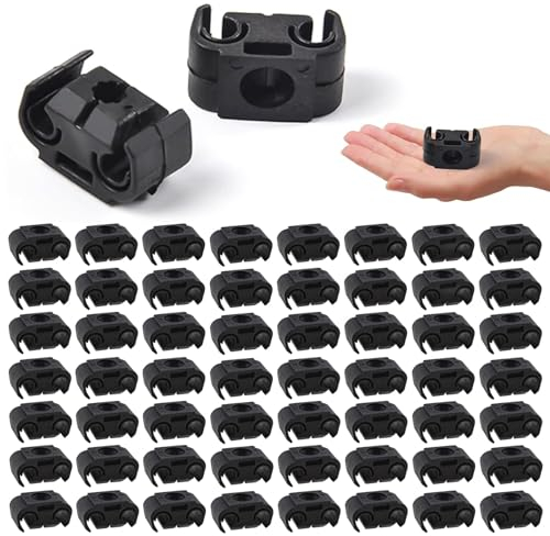 GUOYOU 50 pièces Clips de Conduite de Frein, Supports de Fixation Tuyau de Frein en Plastique, Double Clip de Base Conduit Kit, Serrage Câble Frein D'embrayage, Accessoire Pour Vélo Montagne, Câbles