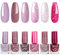 SONGQEE 6PCS Nagellack Set - Glitzer Nagellack Sets - Schnell trocknender & langanhaltender Lila Rosa Nagellack - Glitter Nail Polish auf Ölbasis Geschenkset für DIY Nail Art (6PCS Pink Style)