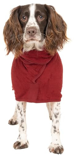 Ruff and Tumble Trockenmantel für Hunde (Classic Collection) | Schnelltrocknender Hundehandtuchmantel und Hundebademantel mit Kapuze (Hagebutte XXXS)
