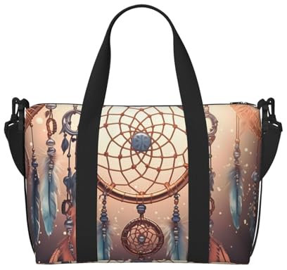 EVANEM Neon Lights Tunnel Handheld Crossbody Reisetasche | Leicht & Wasserabweisend | Große Kapazität Verstellbarer Riemen | Fluggesellschaftstasche, Indianer Traumfänger, Einheitsgröße