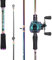 Sougayilang Baitcasting Angel Combo, 2-teilig, Bunte leichte tragbare Angelrute mit superglattem Baitcast-Angelrolle für Süß- und Salzwasser-1.8-R