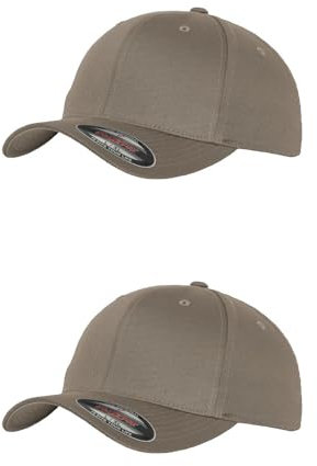 GIDUTEX Flexfit Unisex Wooly Combed Cap 2er Pack inkl. Schlüsselband Baseball Cap Basecap by (DE/NL/SE/PL, Alphanumerisch, S, M, Grey)