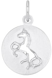 Amor Motivanhänger 925 Sterling Silber Damen Anhänger, 1,8 cm, Silber, Pferd, Kommt in Schmuck Geschenk Box, 2039049