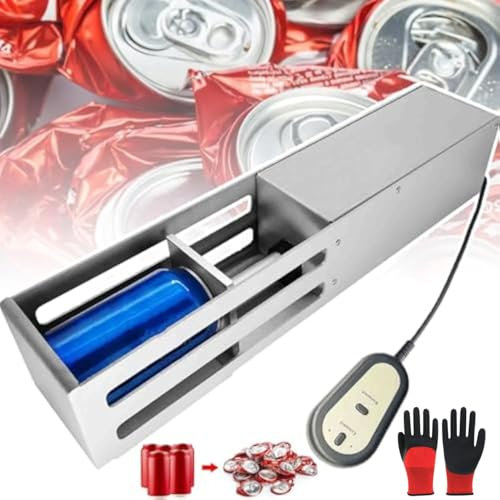 Portable Water Bottle Recycling Compressor, Electric Can Crusher, Horizontal And Vertical Use/One-Button Operation, for Recycling Aluminium soda, soda Beer,Silver