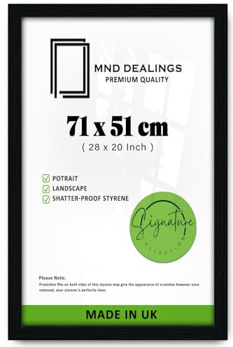MND Dealings Classic 71x51cm Picture/Poster Frame | Home Office - Living room Décor Photo Frame Certificate Jigsaw Puzzle Frames For Gift- 28 x 20 Inch [ Black ]