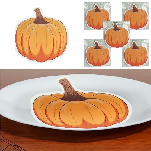 Servietten 60er Set │ Halloween Kürbismotiv │3lagige Papierserviette 33x33cm │stoffähnlich Tuch Partyzubehör (1 x 60er Set Servietten Kürbis)