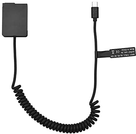 Andoer DMW-DCC8 Dummy Battery USB-C Coupler Adapter BLC12 Dummy Battery Coupler with USB Type-C Spring Power Cable Replacement for Panasonic Lumix DMC-FZ300 FZ1000 FZ2000 G5 G6 G7 G80 G81 G85 G90 G95