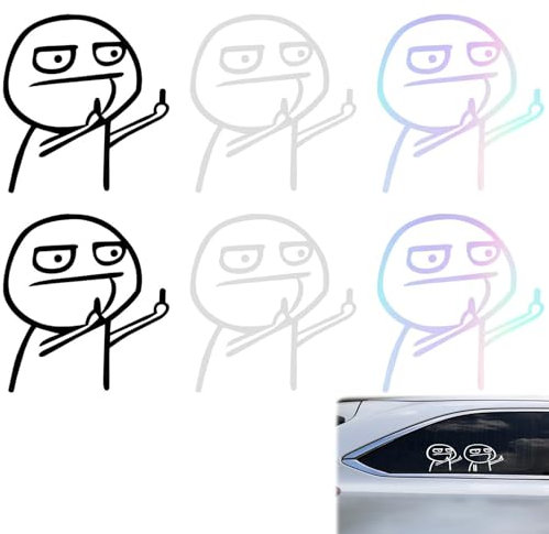 6 Stück Mittelfinger Sticker,Mittelfinger Aufkleber,Mittelfinger Autoaufkleber,Auto Dekorativer Aufkleber,Auto Sticker,Autoaufkleber Lustig,Aufkleber Für Auto Wand,Fenster,Laptop,Motorrad,Fenster