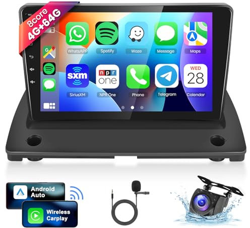 VECHTEL 8 Kern 4G+64G Autoradio Android 15 für Volvo XC90 2004-2013, 9 Zoll HD IPS Touchscreen Auto Radio mit DSP Wireless Carplay Android Auto GPS Wi-Fi 2USB Bluetooth FM RDS Radio Rückfahrkamera