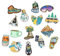 YILANJIN Patches, 15 PCS Outdoor Landscape Iron On Embroidery Patches for Jacket, Iron On Patches for Clothing, DIY Embroidery Stickers for Backpacks, Sewing, Caps, Other Fabrics (Multicolor)