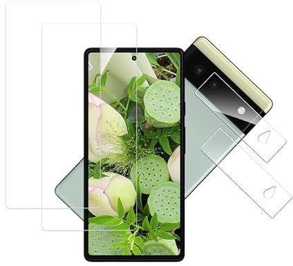 Banuyaw für Google Pixel 6 Panzerglas Pixel 6 Schutzfolie, für 9H Kratzfest Pixel 6 Folie, Anti-Bläschen Google Pixel 6 5G Schutzglas Case-Friendly Displayschutz Kameraschutz, 2+2 Stück