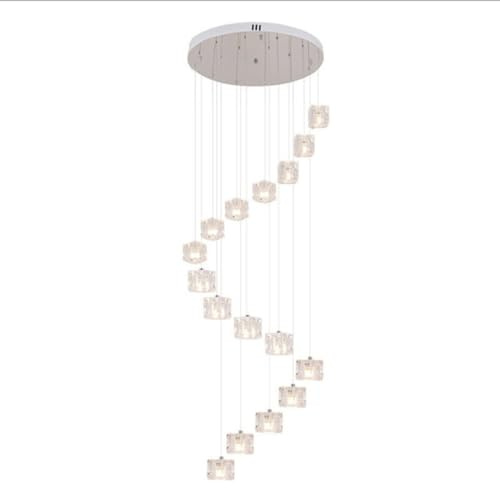 Moderno minimalista nórdico escalera de caracol para loft duplex Villa restaurante 15 luz tricromática colgante luz
