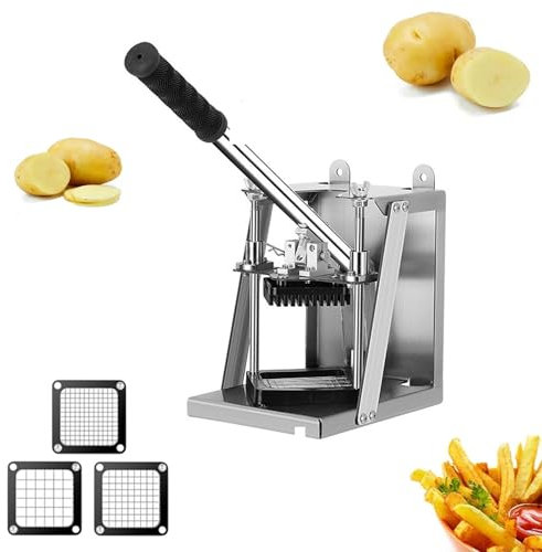 Coupe-Frites Manuel Mural, Trancheuse À Pommes De Terre Professionnelle en Acier Inoxydable De 7 Mm/10 Mm/14 Mm, pour Pommes De Terre, Concombres, Carottes, Oignons, Champignons, Pousses De Bambou