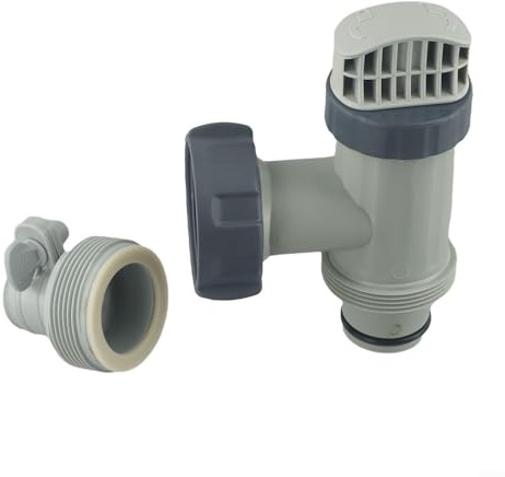 Pool Plunger Valve and B-Type Hose Adapter Compatible for Intx Tank Replacement, Shut Off Valve Parts with Gaskets for Above Ground Pool and Sand Filter Pump, Easy Install