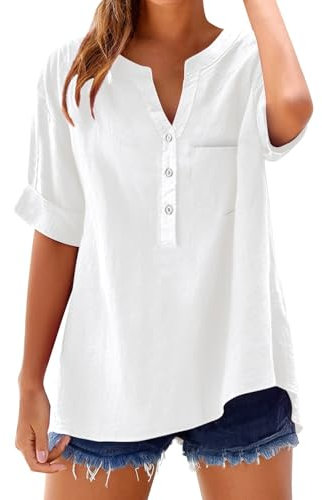 ofertas de black friday Camisetas Mujer Amarilla Blusas De Bonitas Camisa Verano Evase Holgada Camiseta Manga Corta 3Xl Body Tshirt Deporte Señora Negras Largas Blanco Sexy Talla Grande Larga