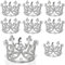 Xsstarmi 6 Pack Silver Mini Crown Cupcake Toppers 3D Pearl Crown Cupcake Picks for Baby Shower Kids Princess Girls Birthday Anniversary Party Cake Decorations Supplies