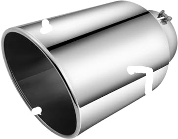 SQOFJGIGN Auspuffrohr 5 Zoll Einlass 8 Zoll Auslass Universal Auto Gerade Auspuff Endrohr Endrohr Auspuffspitze 15 Zoll Länge Endrohr Korrosionsschutz Auto Auspuffrohr Runde