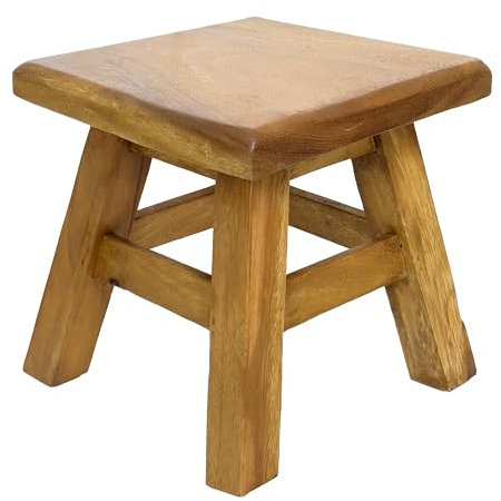 Crafty Artisan® handmade sqaure small wooden milking stool muti-use, step stool, plant pot stand, kids stool, etc