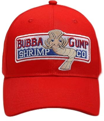 Zkxiyuan Bubba Gump Shrimp Hat Shrimp Co. bestickte verstellbare Baumwollmütze, Waldgummikappe, Unisex, Rot