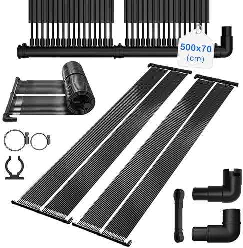 YUENFONG Solarkollektor Poolheizung Solarheizung Pool mit Kabelbinder & wasserdichte Dichtung, Warmwasser Sonnenkollektor für Pools Schwimmbad, 500x70cm