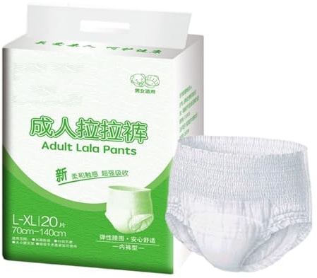 1 Beutel Windelhose für Erwachsene, 20 Stück Windeln, weicher, atmungsaktiver Stoff, auslaufsichere Hose für Erwachsene, 45–90 kg, Slip zum Anziehen, auslaufsichere Slip zum Anziehen