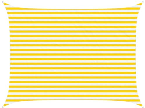 vidaXL Sonnensegel Gelb und Weiß 4 x 3 m 100% Polyester Oxford