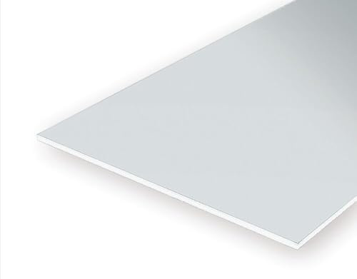Evergreen - Weiße Polystyrolplatte, 300x600x1,50 mm, 4 Stück - Plastikmodellbau, Hobby-Zubehör