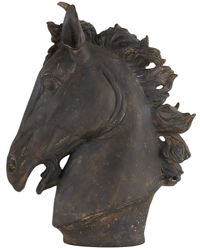 Deco 79 Polystone Horse Decorative Sculpture Home Decor Statue, Accent Figurine 22 x 7 x 25, Brown