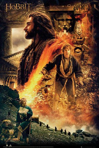 empireposter The Hobbit - Desolation of Smaug - Fire Vorankündigungsplakat Poster Druck - Grösse 61x91,5 cm