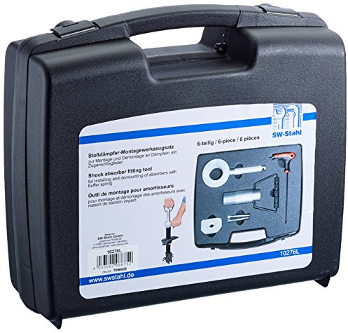 SW-Stahl 10276L Stoßdämpfer-Montagehilfe für Dämpfer mit Zugentlastung | Spezial-Klemmstück mit V-Form-Kunststoffeinsätzen - Inklusive 2 Innensechskant-Schrauben M8x60mm für präzise Montage
